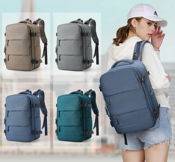 Stylish unisex compact travel backpack, perfect for students, commuters & short travels.