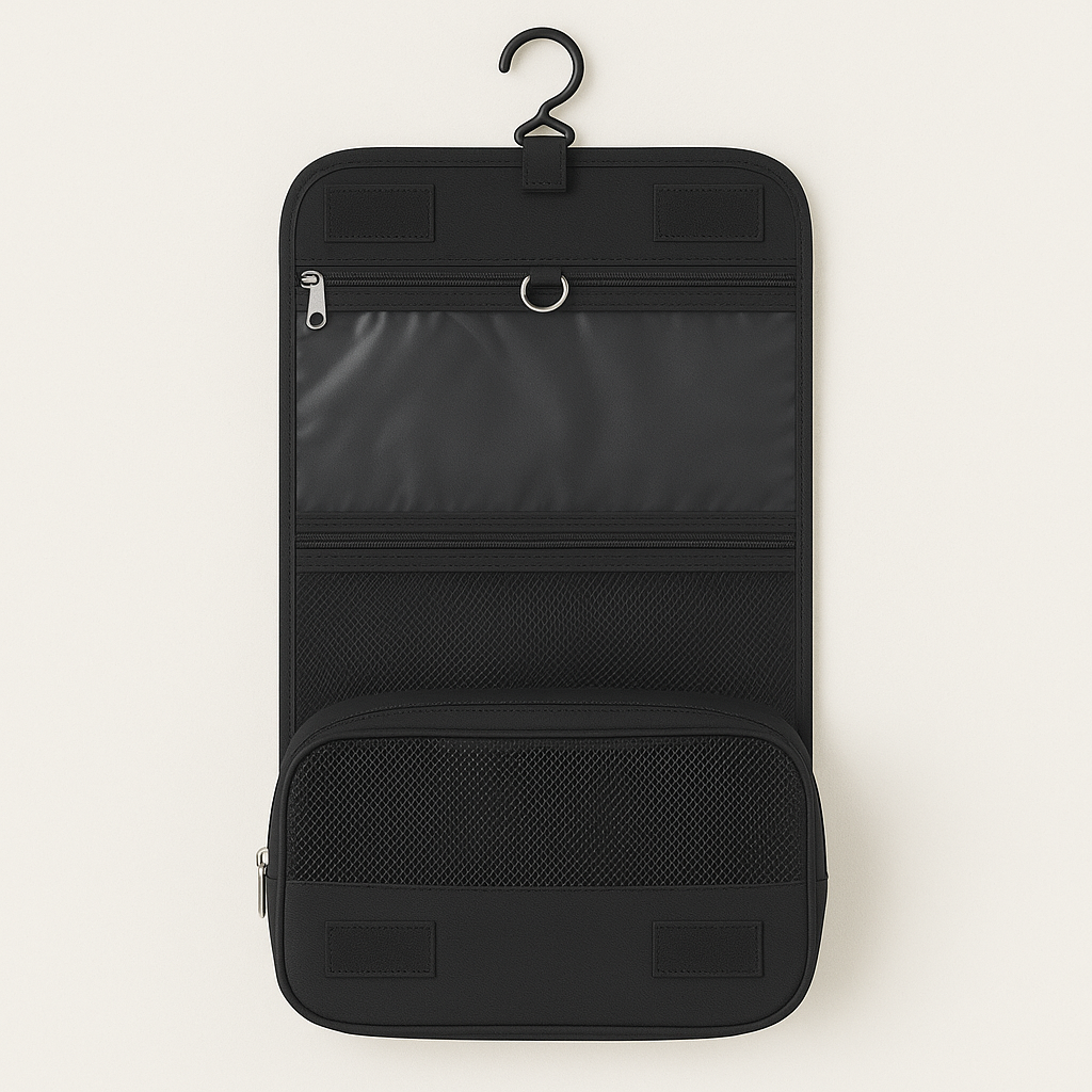 Unisex waterproof cosmetic & toiletry travel organizer bag. Perfect for any traveler.