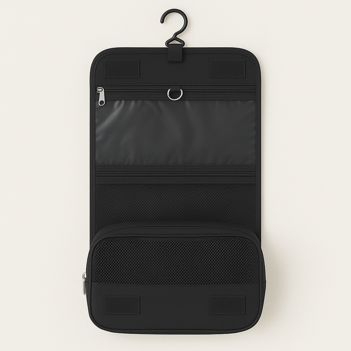 Unisex waterproof cosmetic & toiletry travel organizer bag. Perfect for any traveler.