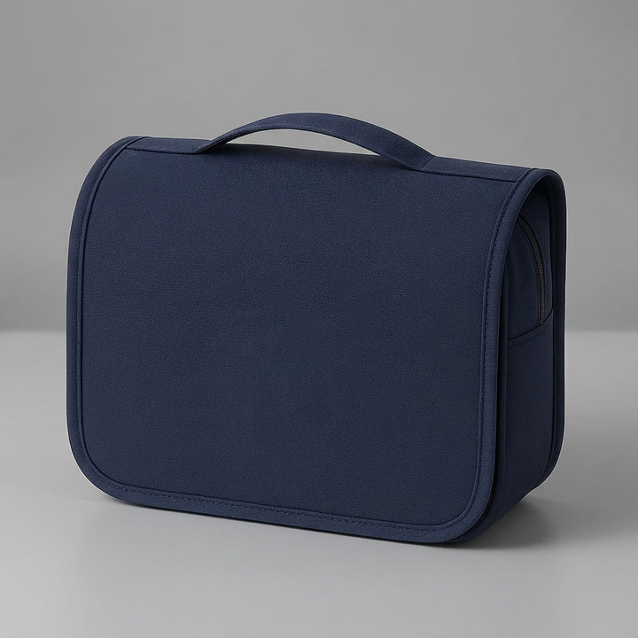 Versatile bathroom & travel organizer: compact waterproof toiletry bag for cosmetics.
