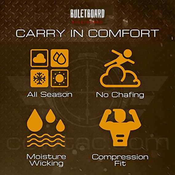 Unisex concealed carry compression shirt. Holster t-shirt designed for comfort & discreet personal defense.