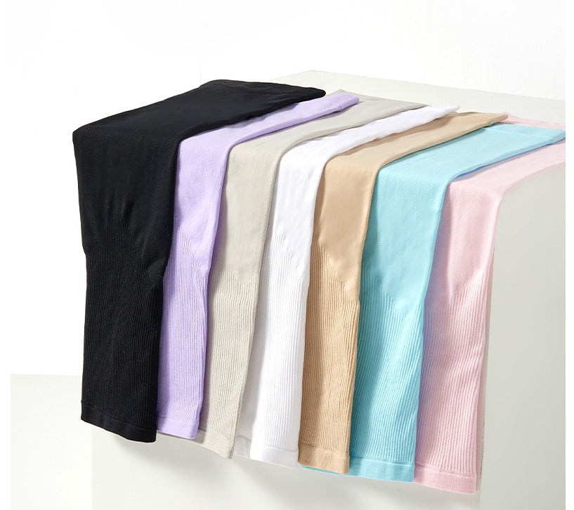 Activewear cooling arm sleeves for cycling, running, hiking, with UV sun block.