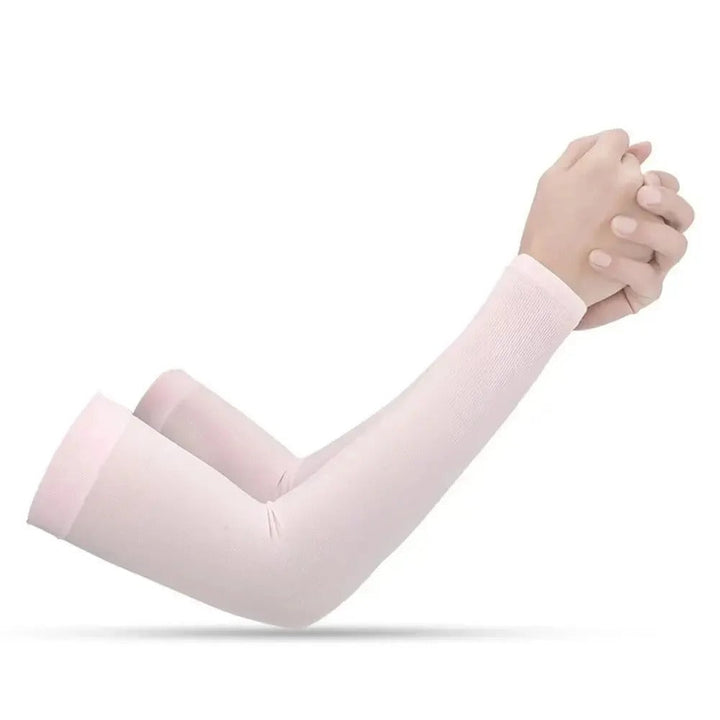 Unisex activewear arm sleeves providing cooling comfort and superior UV sun protection.