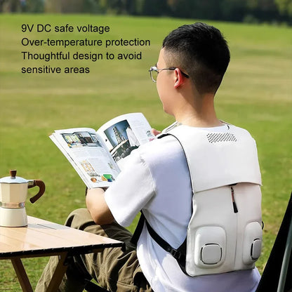 Stay cool & dry with this lightweight, waterproof cooling fan vest. Perfect for summer activewear & work.