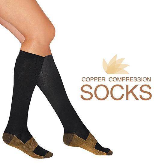 Athletic copper compression socks (7 pairs) for men & women. Perfect for workouts, travel, and daily active support.