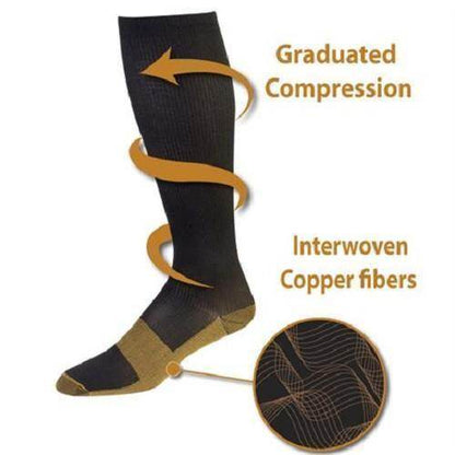 7 pairs of copper infused compression socks, unisex, providing optimal support for recovery, circulation & comfort.