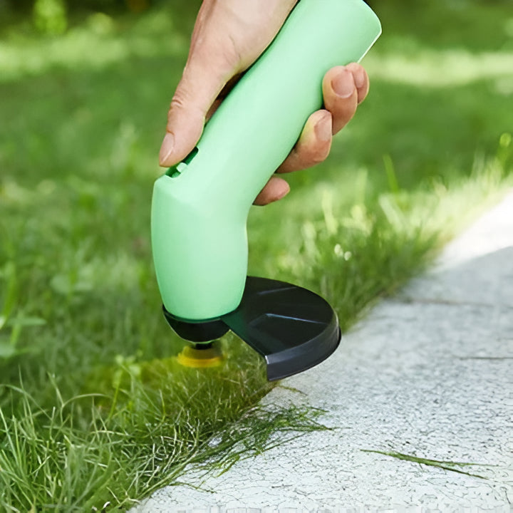 Compact electric weed wacker, a versatile cordless trimmer for precise garden and yard work.