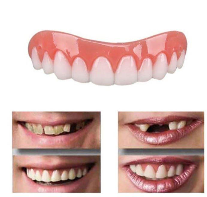 Unisex cosmetic teeth cover for an instant perfect smile. Achieve aesthetic teeth at home with this dental solution.