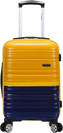 Durable hardside Cotton Candy carry-on, lightweight & expandable travel luggage with spinner wheels.