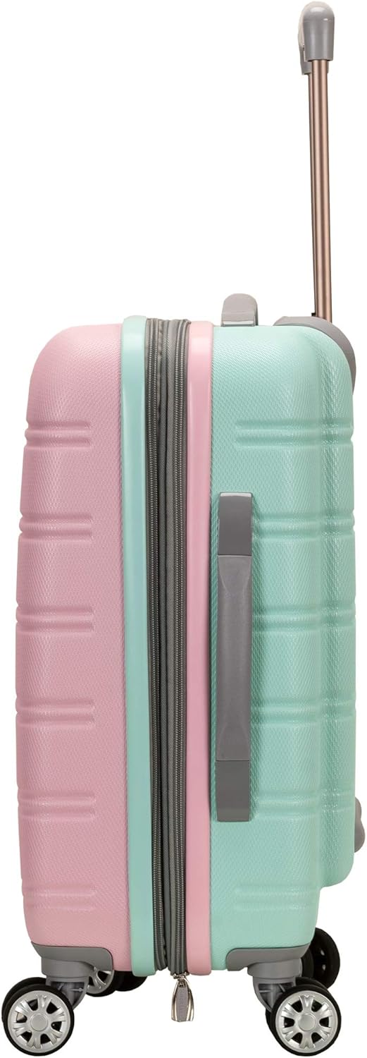 Stylish unisex Cotton Candy hardside carry-on luggage, expandable, perfect weekend travel bag.