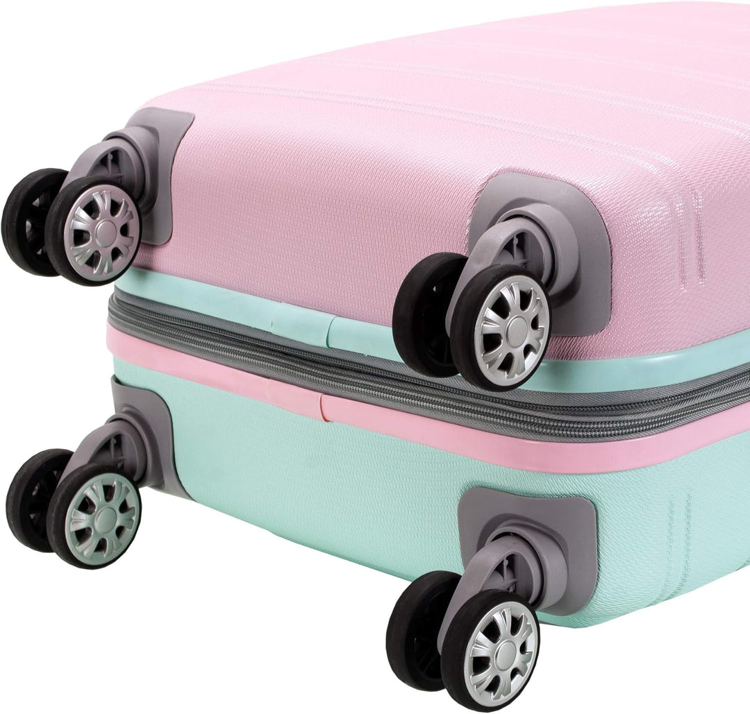 Unisex lightweight Cotton Candy hardside carry-on luggage, expandable, ideal for weekend trips.