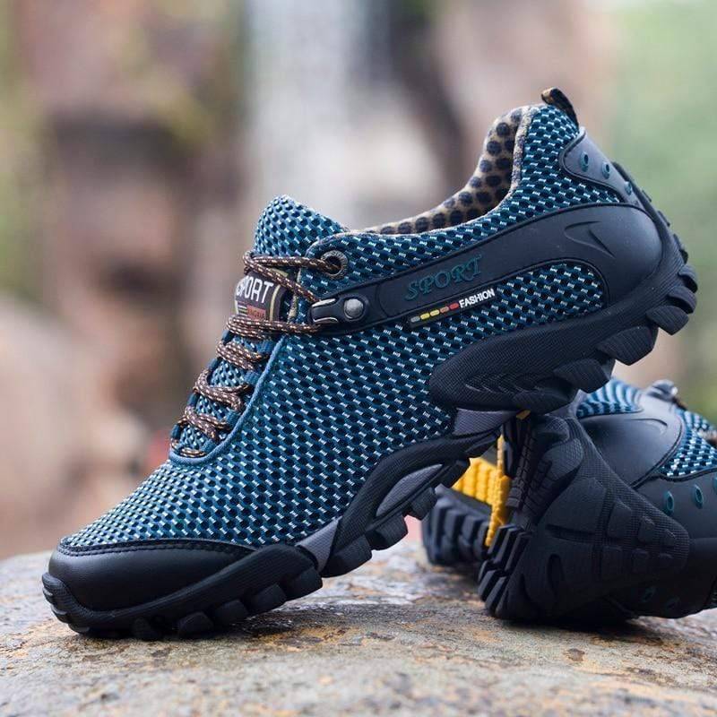 Unisex cow leather hiking shoes for trekking, breathable outdoor climbing footwear