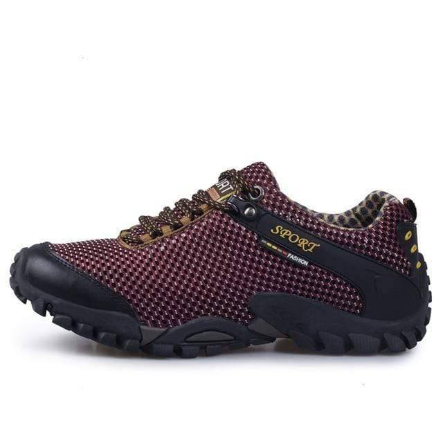 Pair of cow leather hiking and climbing shoes, ready for any outdoor trail