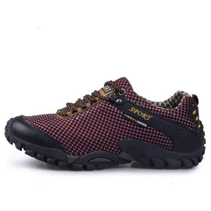 Pair of cow leather hiking and climbing shoes, ready for any outdoor trail