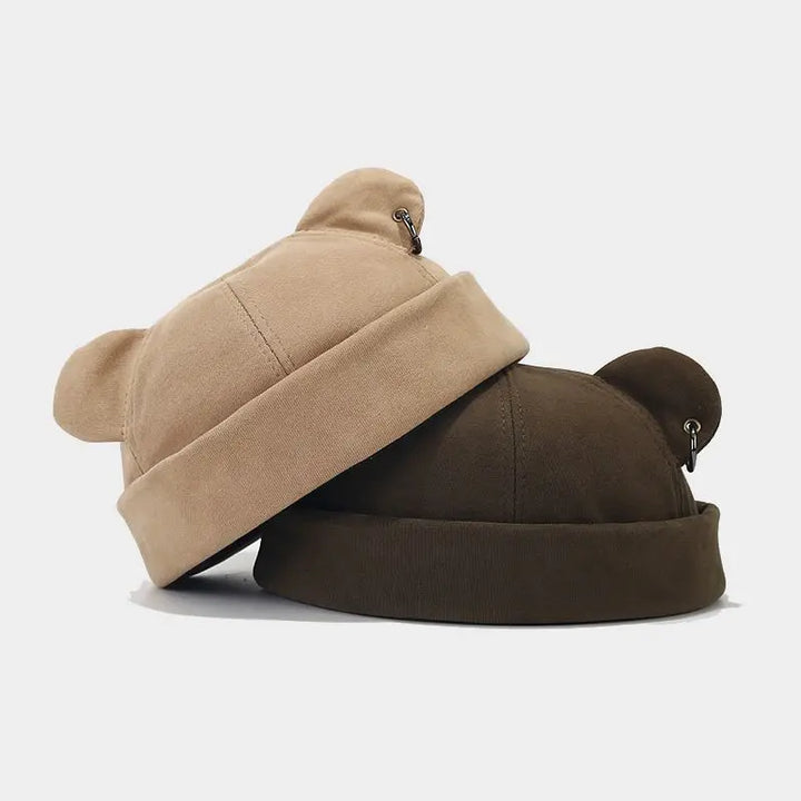 Unisex cozy bear cub beanie hat with cute ears, perfect for winter warmth and playful style.