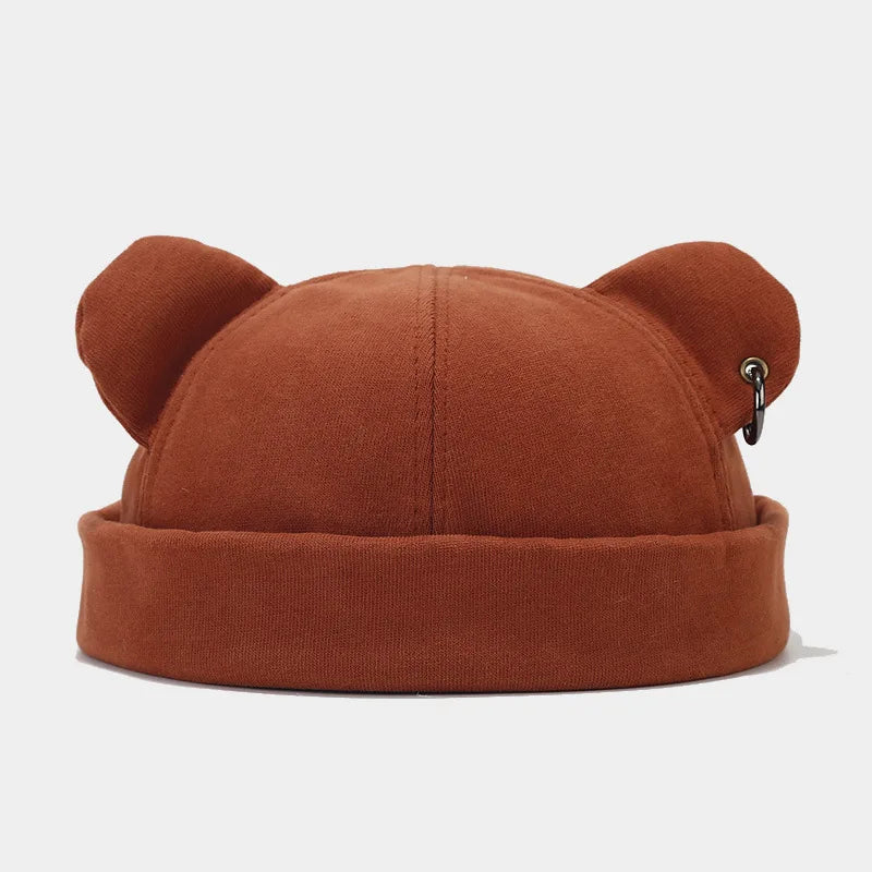 Adjustable unisex bear beanie. This cozy, cute animal hat with ears is a versatile fashion accessory for all ages.