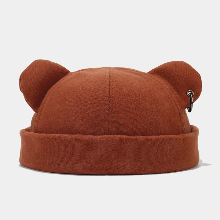 Adjustable unisex bear beanie. This cozy, cute animal hat with ears is a versatile fashion accessory for all ages.