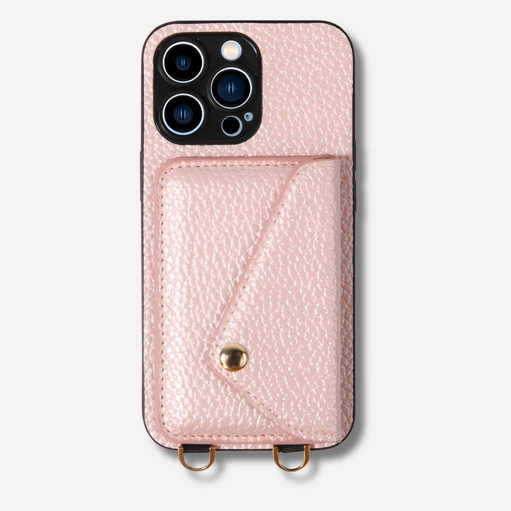 Organized & secure: Unisex crossbody phone wallet case with integrated card holder & adjustable lanyard.