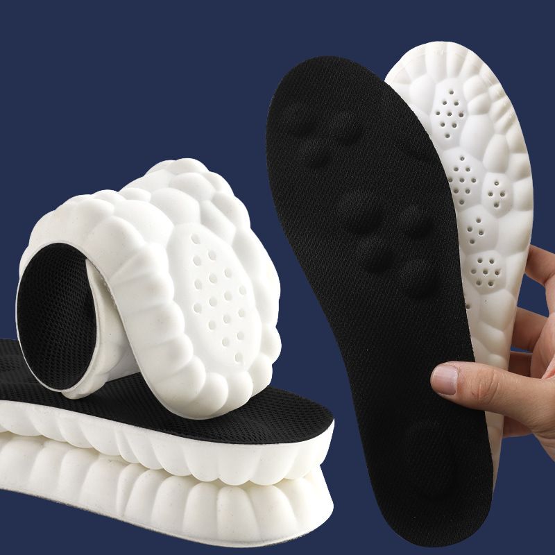Pain-relieving cushioned arch support insoles for men & women, providing foot comfort & better shoe fit.