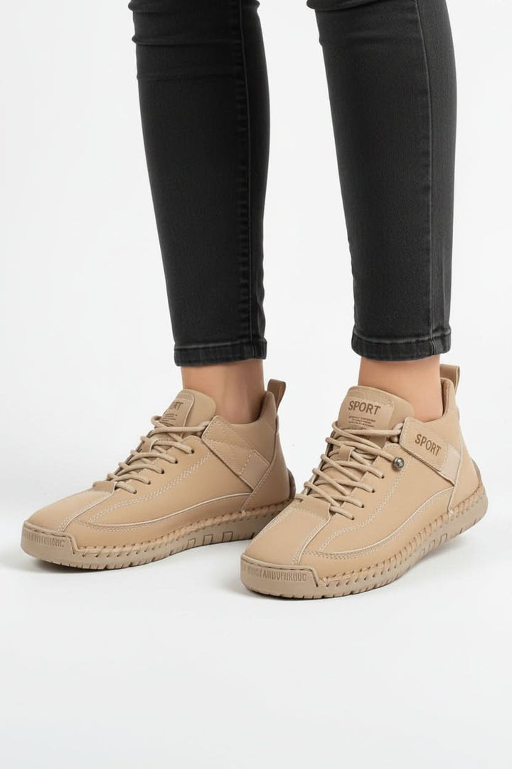 Close-up of wide fit everyday walking shoes with superior cushioning for all-day comfort.