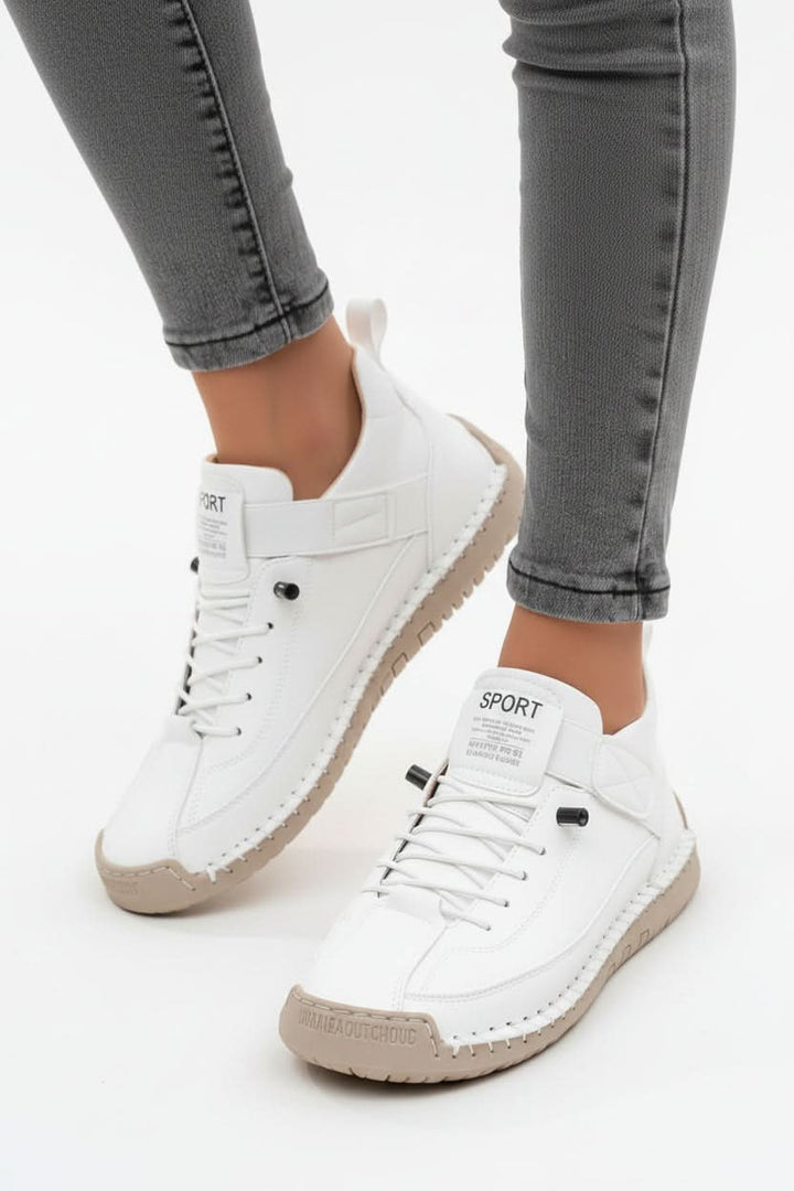 Front view of wide-toe box walking shoes, designed for maximum comfort and a natural fit.