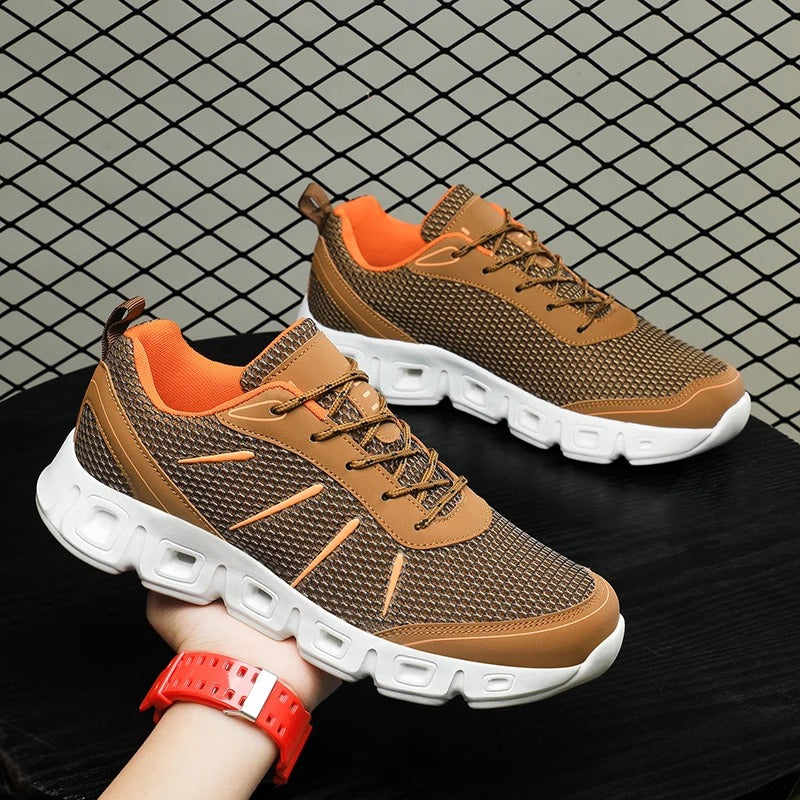 Brand new pair of unisex cushioned athletic sneakers, ready to provide all-day comfort, support, and flexibility.