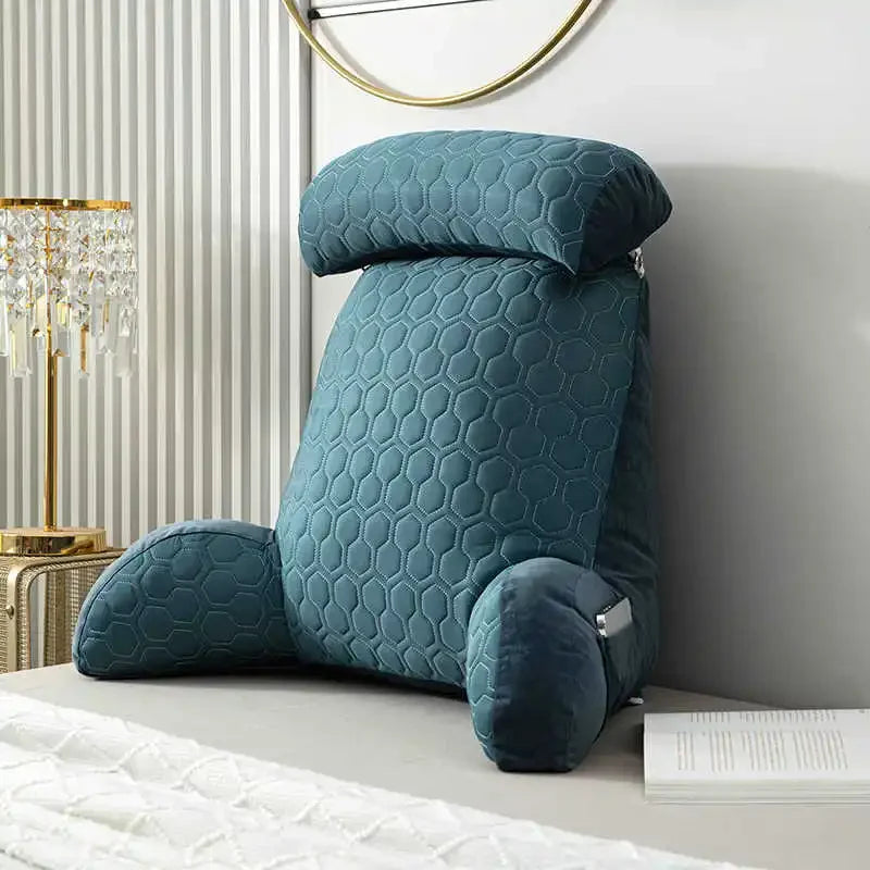 Unisex Deep Comfort Retreat Pillow providing back, neck, and arm support for relaxation.