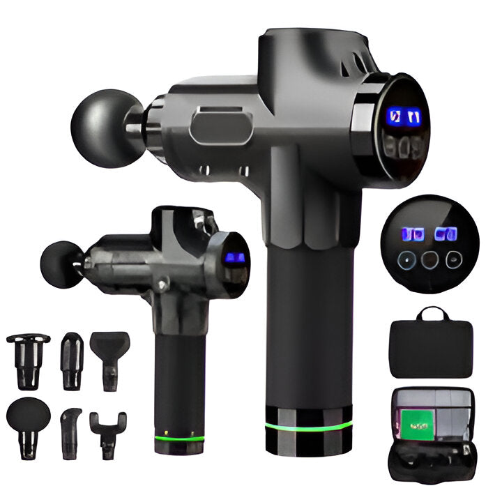 Unisex deep tissue percussion massage gun for muscle relief, pain relief & sports recovery. Portable fitness massager.