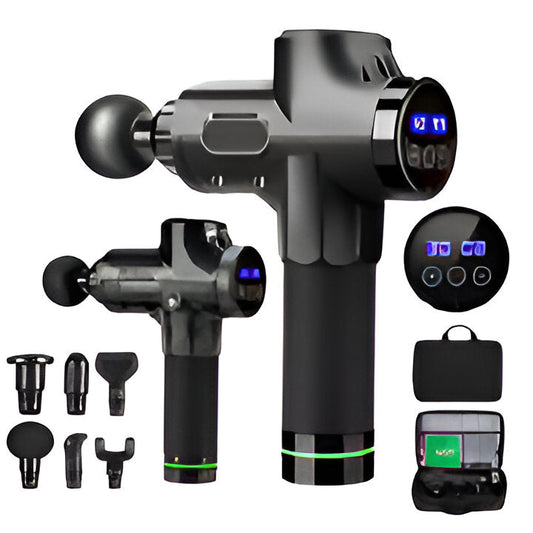 Unisex deep tissue percussion massage gun for muscle relief, pain relief & sports recovery. Portable fitness massager.