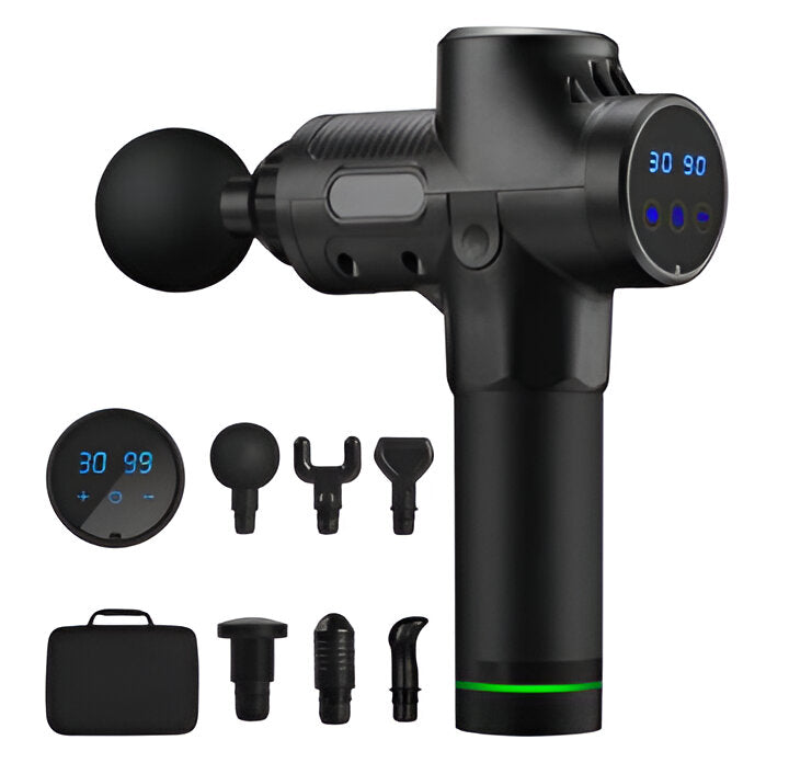 Portable deep tissue percussion massager for muscle recovery, pain relief & wellness. Ideal for athletes & fitness.