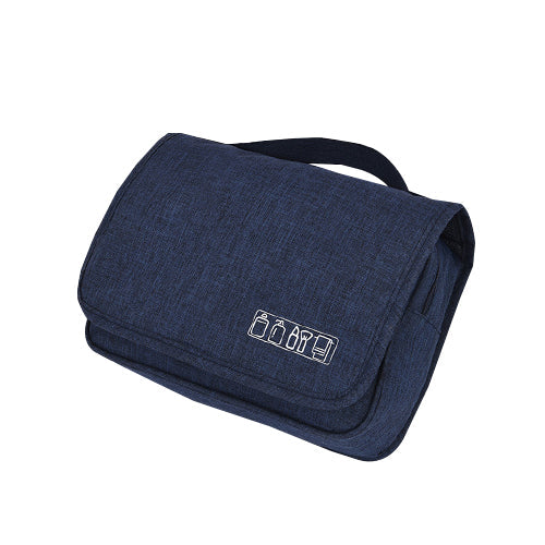 Efficient travel companion: a deluxe hanging toiletry & cosmetic organizer for easy packing.