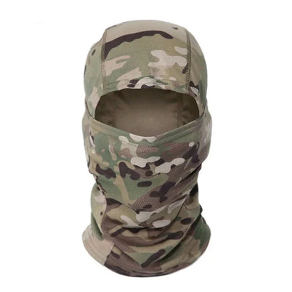 Breathable camo balaclava for tactical use, full face cover, perfect for hiking & cold weather