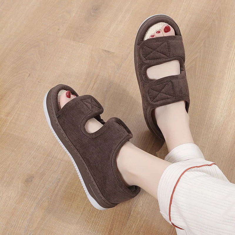 Adjustable unisex comfort sandals for swollen, sensitive feet. Wide fit diabetic footwear for edema relief.