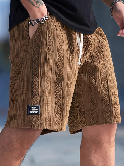 Unisex Diamond Knit Lounge Shorts in soft cotton blend, perfect for relaxed comfort wear.