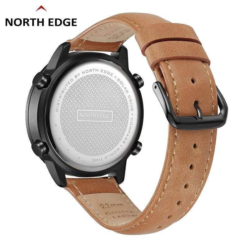 Adventure-ready unisex digital solar-powered watch with built-in compass for navigation, durable design