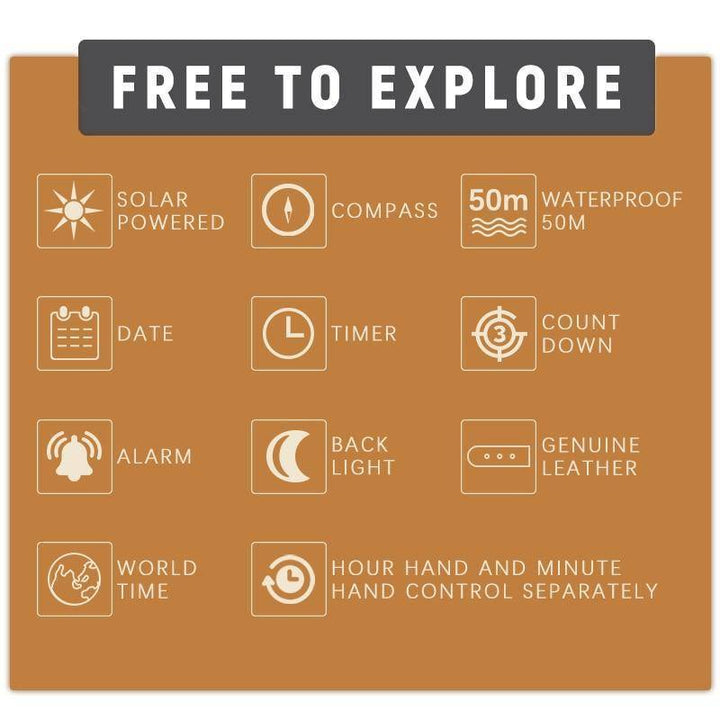 Stylish unisex digital compass watch, solar-powered for expeditions, perfect for outdoor enthusiasts