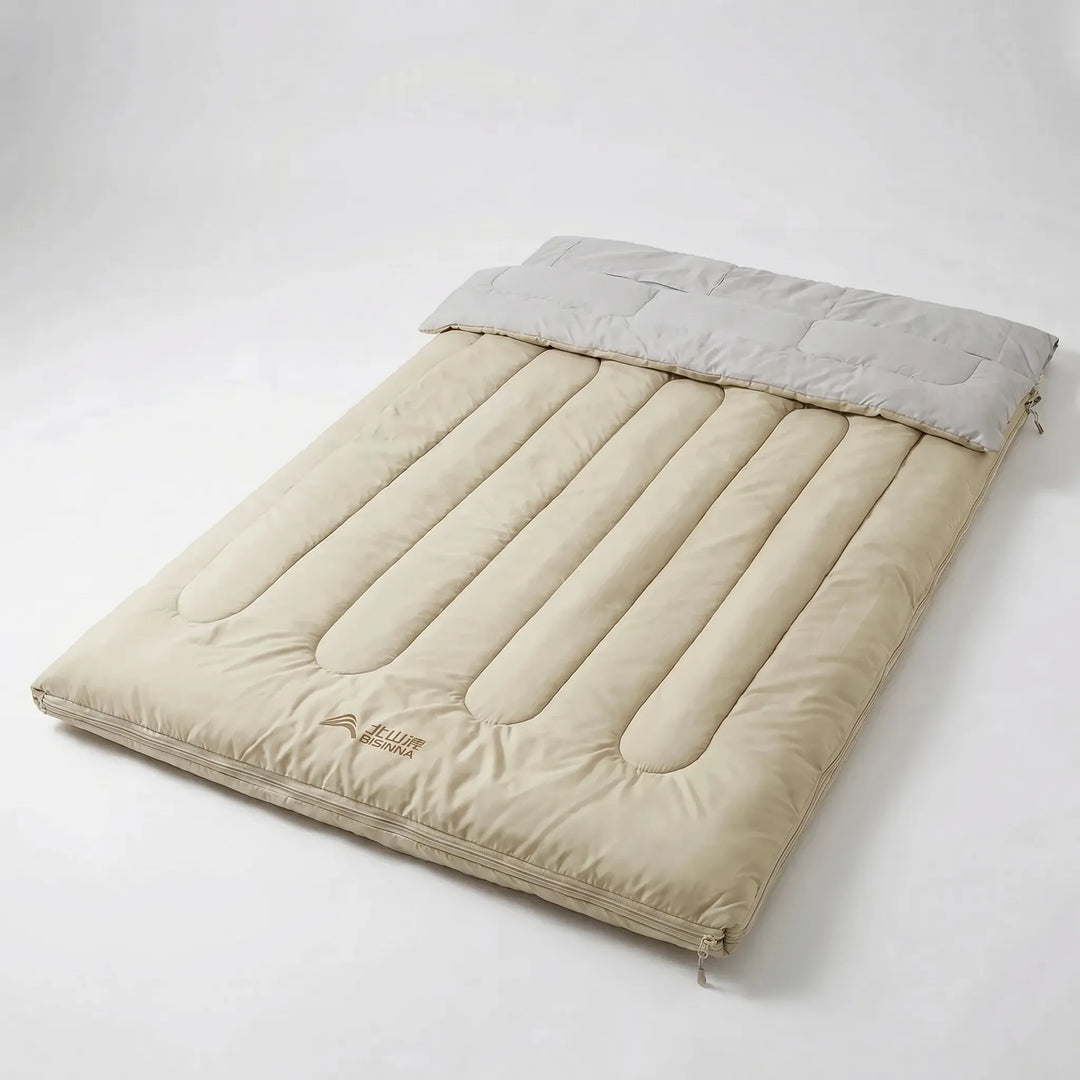 Essential outdoor gear: unisex double detachable sleeping bag for warmth on camping & hiking adventures.