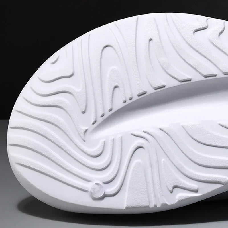 DRFT foam comfort slides, showing thick cushioned sole designed for lightweight, ultimate recovery & relaxation.