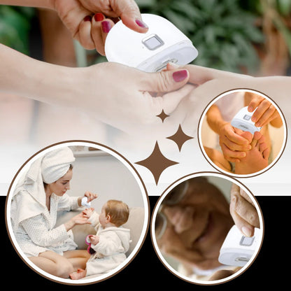 Safe electric nail trimmer with dual speed for gentle & precise manicure/pedicure. Perfect for all ages.