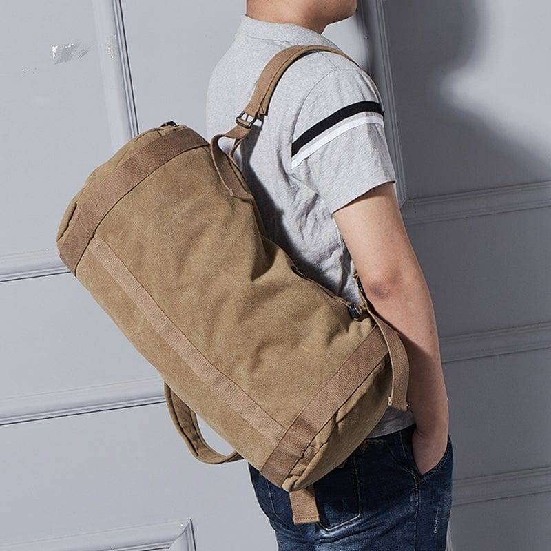 Unisex Durable Canvas Bucket Shoulder Bag