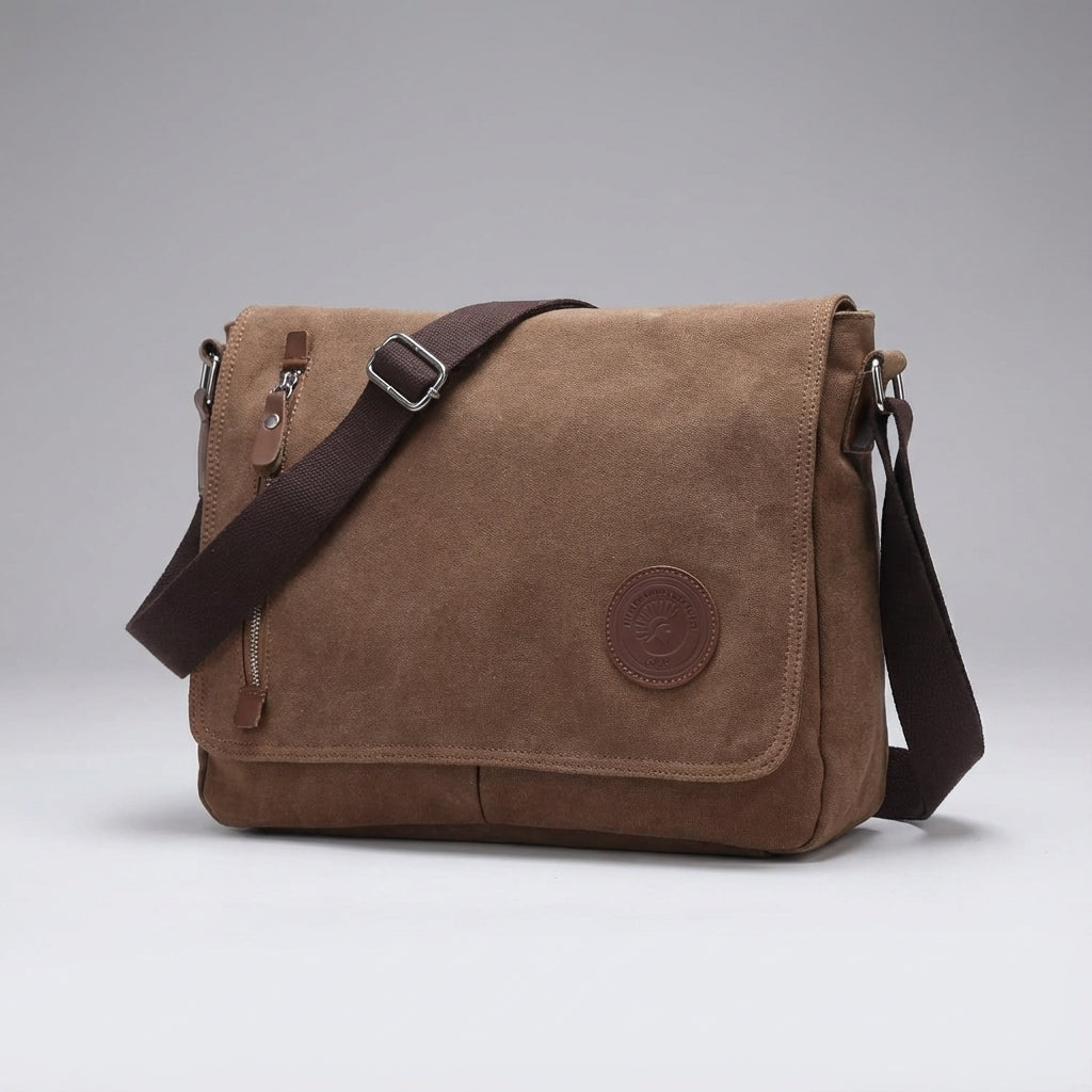 Versatile canvas crossbody bag for travel, work, or school. Durable design for daily essentials.