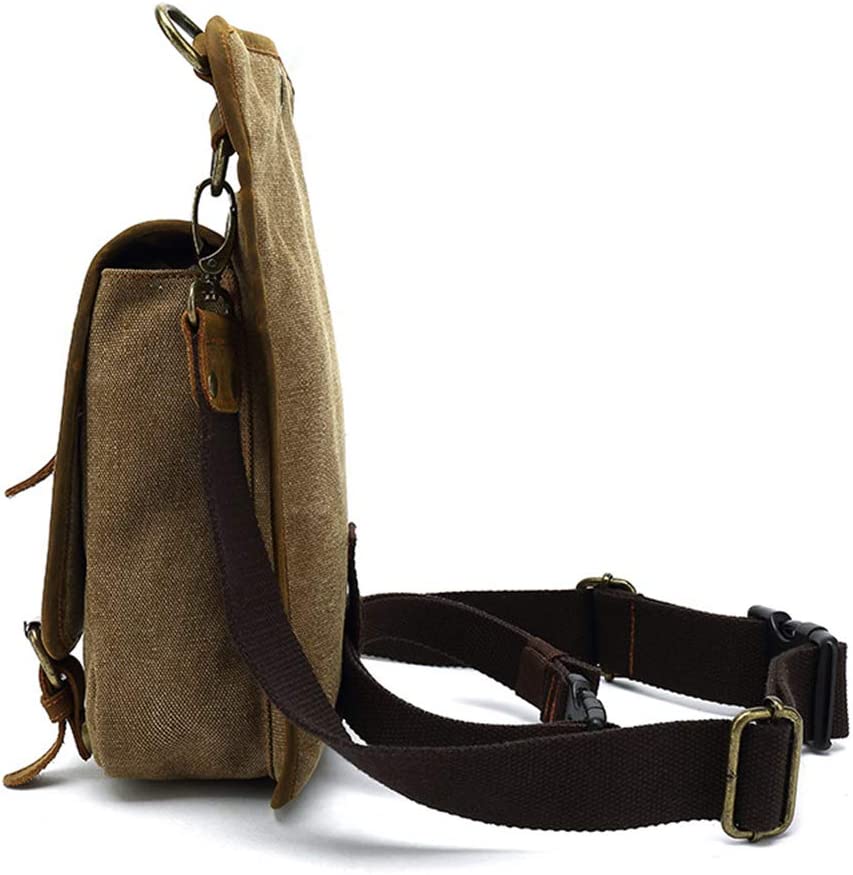 Versatile unisex tactical shoulder bag, crafted from durable canvas with ample multi-pocket storage.