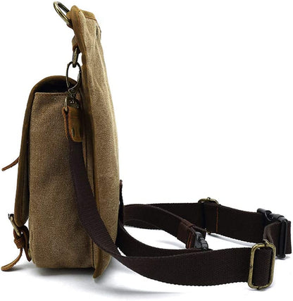 Versatile unisex tactical shoulder bag, crafted from durable canvas with ample multi-pocket storage.