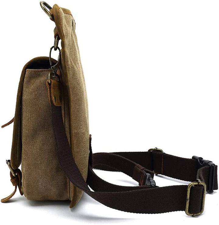 Versatile unisex tactical shoulder bag, crafted from durable canvas with ample multi-pocket storage.
