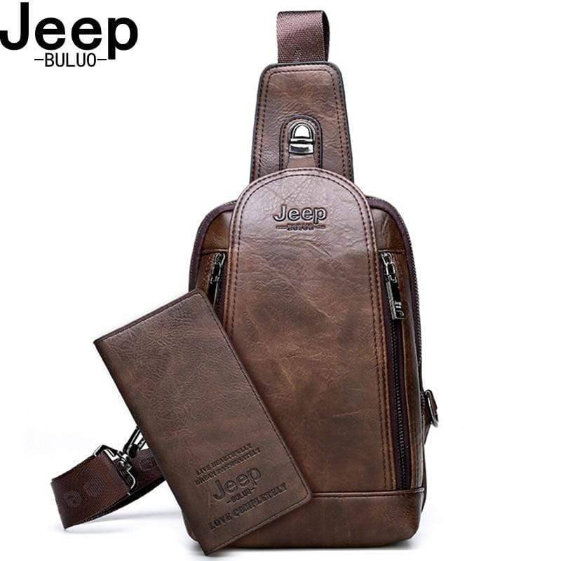 Unisex leather sling bag with multiple compartments, ideal for organizing travel items
