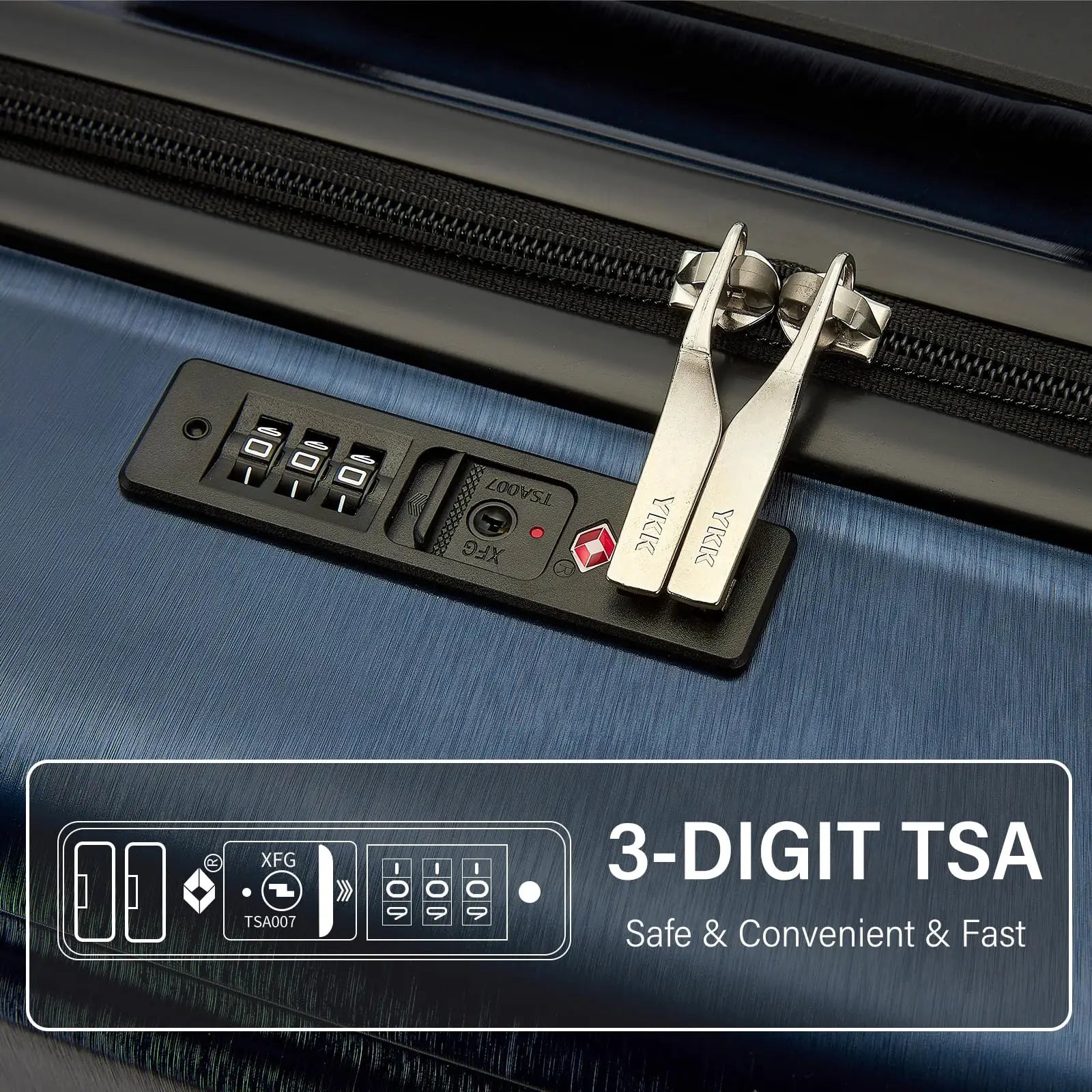 Stylish Denver hard-shell suitcase with organized interior, great for business or vacation travel.