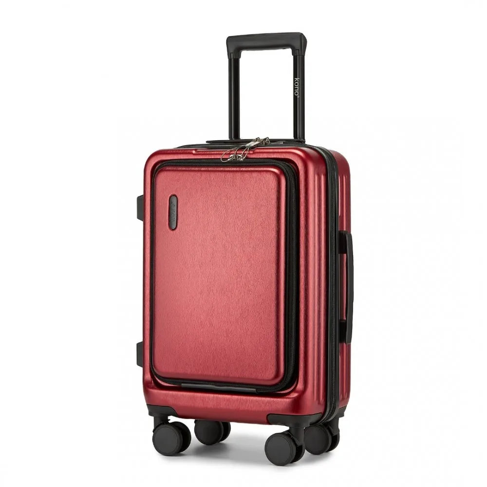 Sleek hard-shell suitcase, perfect for business travel. Features TSA lock and smooth spinner wheels.