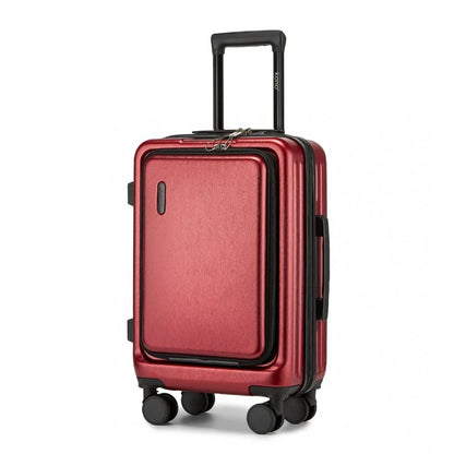 Sleek hard-shell suitcase, perfect for business travel. Features TSA lock and smooth spinner wheels.