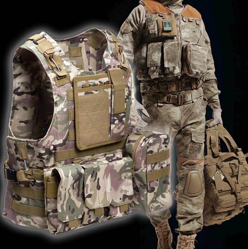 Adjustable Black 600D Oxford Plate Carrier Vest, side view, military gear