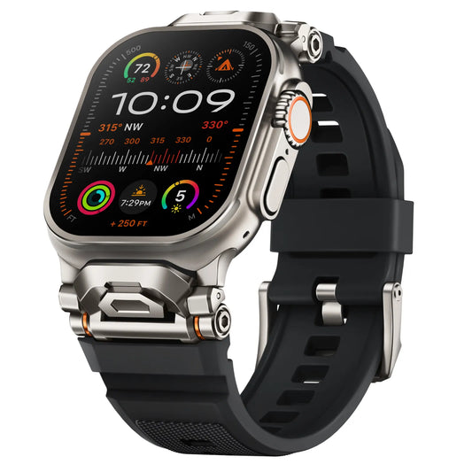 Unisex durable silicone smartwatch band, rugged & stylish quick release watch accessory.